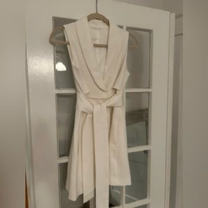 Zara white suit dress with tie